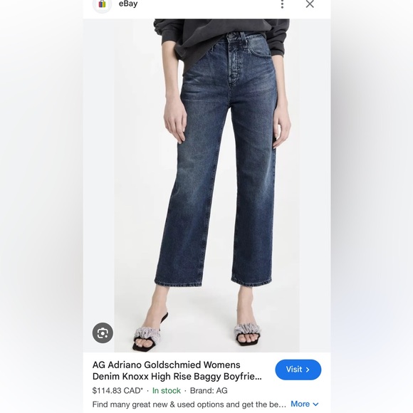 Adriano Goldschmied knoxx high rise baggy boyfriend black jeans 27 - Picture 1 of 8